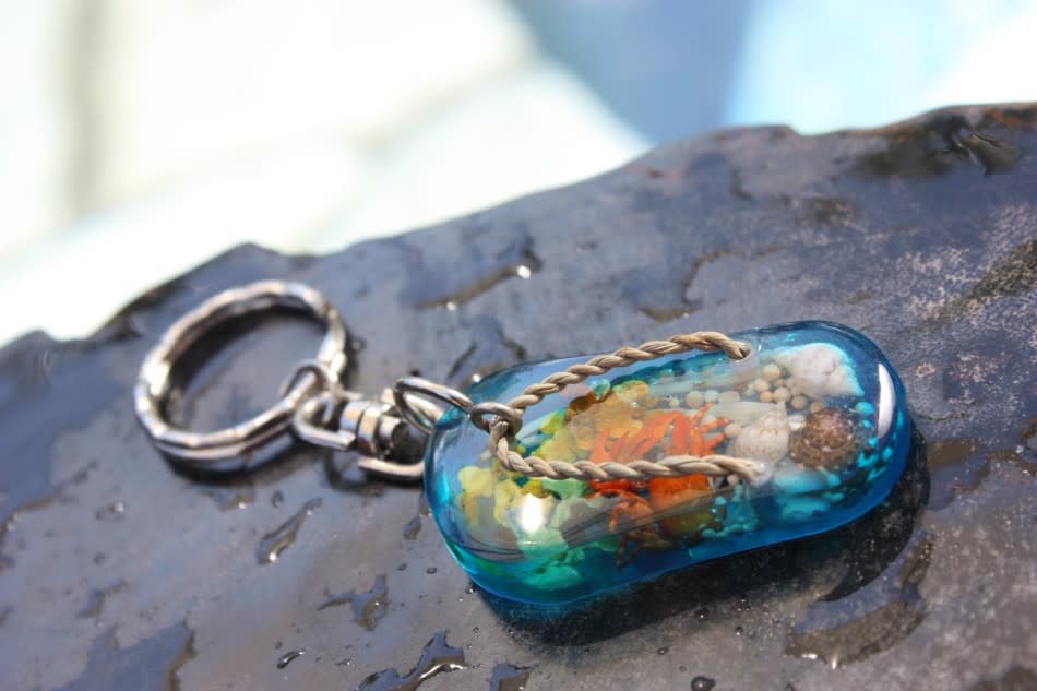 Slippa' Keychain w/ Inlay Sea Life - Blue Slippa' Keychain w/ Inlay Sea Life - Blue